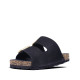 Sandalias planas Yokono jerba negras con dos tiras y doble hebilla tipo bio - Querol online