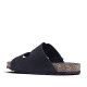 Sandalias planas Yokono jerba negras con dos tiras y doble hebilla tipo bio - Querol online