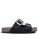 Sandalias planas Yokono jerba negras con dos tiras y doble hebilla tipo bio - Querol online