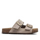 Sandalias planas Yokono jerba marrón claro con dos tiras y doble hebilla tipo bio - Querol online