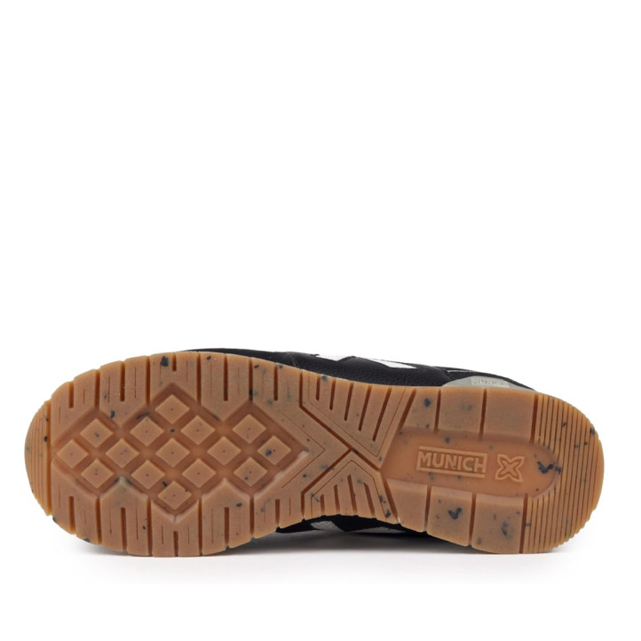 Zapatillas urban Munich dash 283 negras con detalles blancos retro running - Querol online