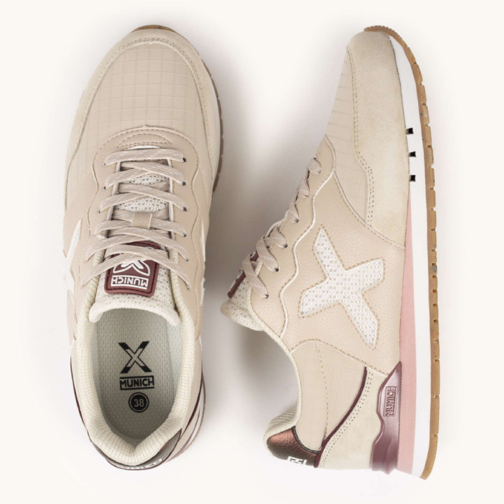 Zapatillas urban Munich dash 280 en tonos arena retro running - Querol online