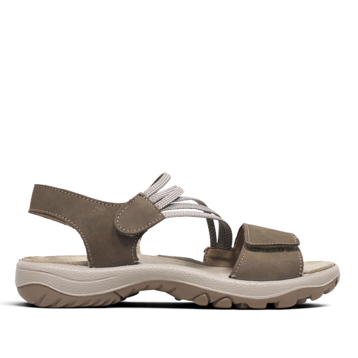 Sandàlies planes Imac sorra estil esportiu amb doble velcro i tires creuades elàstiques - Querol online