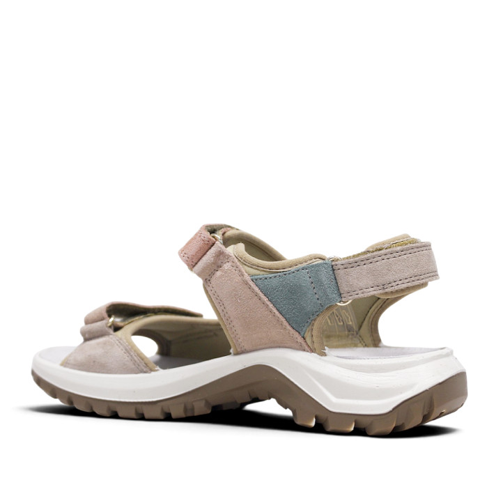 Sandàlies planes Imac tons rosats estil esportiu amb triple tancament de velcro - Querol online