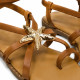Sandàlies planes BB Up marrons amb anell al dit amb aplic en forma d'estrella de mar - Querol online