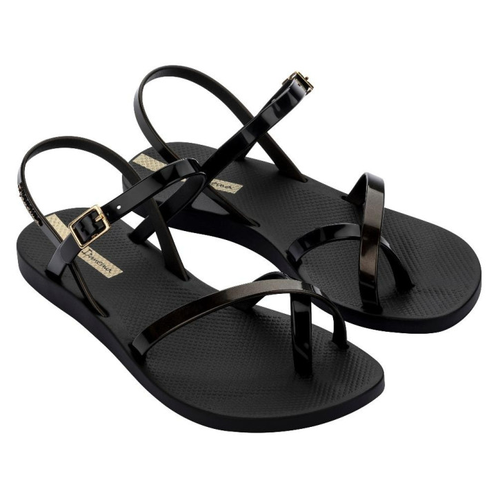 CHANCLAS DE MUJER IPANEMA FASHION SAND VIII  FEM BLACK/GOLD BLACK - Querol online
