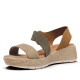 Sandalias cuña Redlove megumi en tonos tierra con hebilla redonda dorada - Querol online