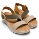Sandalias cuña Redlove megumi en tonos tierra con hebilla redonda dorada - Querol online