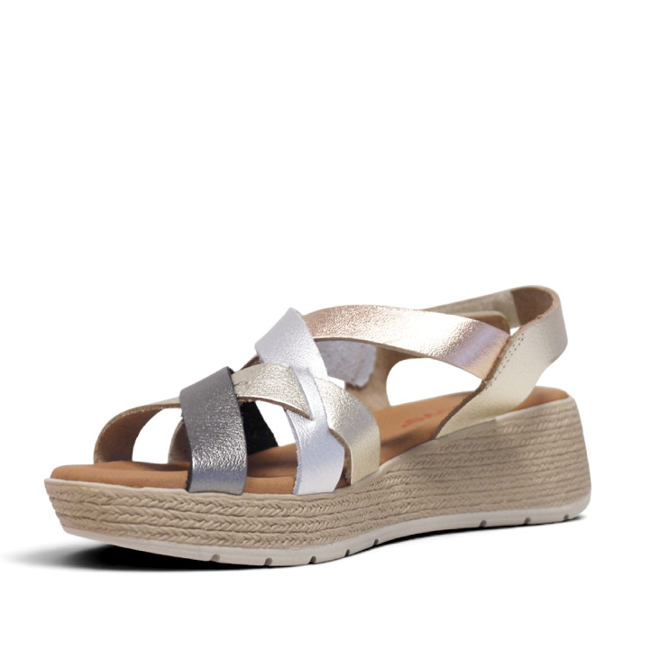 Sandalias cuña Redlove yuna metalizadas en diferentes tonos - Querol online