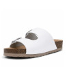 Sandalias planas Owel ibiza blancas son doble hebilla tipo bio