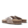 Sandalias planas Owel menorca beige con tira cruzada y hebilla tipo bio