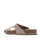 Sandalias planas Owel menorca beige con tira cruzada y hebilla tipo bio - Querol online
