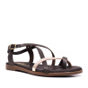 Sandalias planas Redlove koharu marrones con tira metalizada