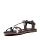 Sandalias planas Redlove koharu marrones con tira metalizada - Querol online