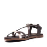 Sandalias planas Redlove koharu marrones con tira metalizada