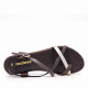 Sandalias planas Redlove koharu marrones con tira metalizada - Querol online