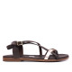 Sandalias planas Redlove koharu marrones con tira metalizada - Querol online