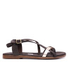 Sandalias planas Redlove koharu marrones con tira metalizada