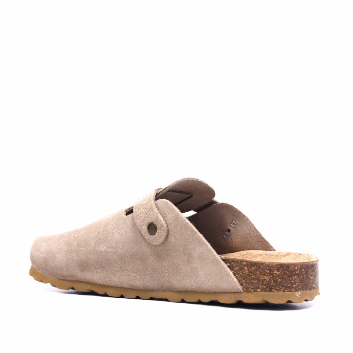 Zuecos Owel sicilia beige con hebilla lateral tipo bio - Querol online