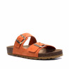 Sandalias planas Owel formentera coral con doble hebilla tipo bio