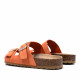 Sandalias planas Owel formentera coral con doble hebilla tipo bio - Querol online