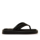 Sandalias planas Mustang maby negras esclava en v y tachuelas doradas - Querol online