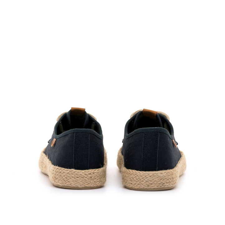 Zapatillas lona Mustang napoli azul marino estilo alpargata - Querol online