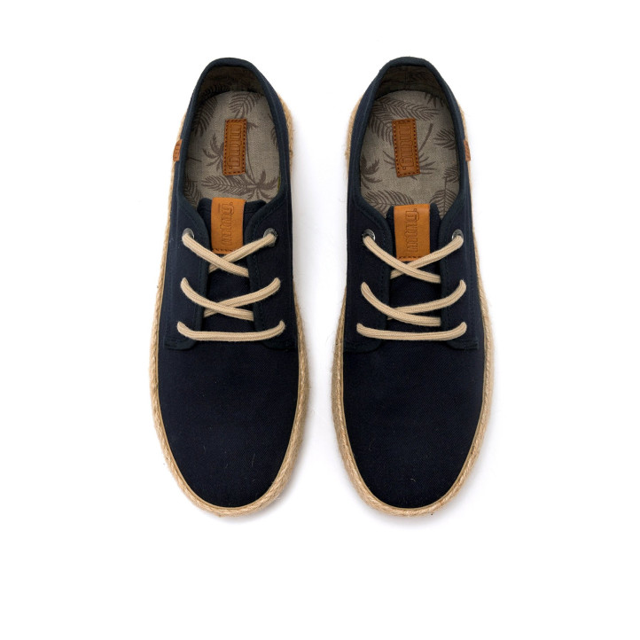 Zapatillas lona Mustang napoli azul marino estilo alpargata - Querol online