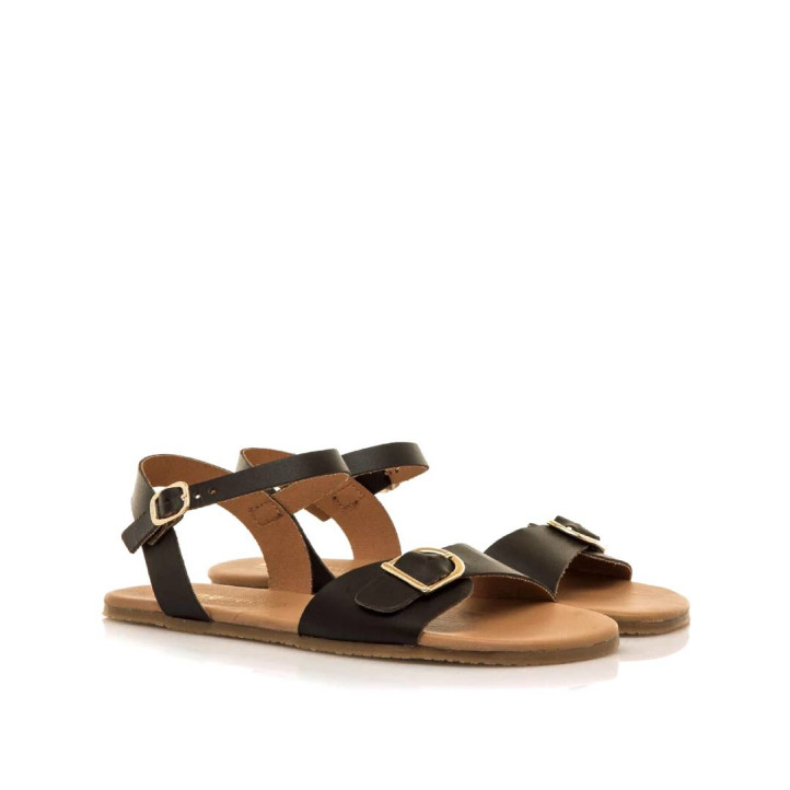 Sandalias planas Mustang free cleo moka con hebilla metálica barefoot - Querol online