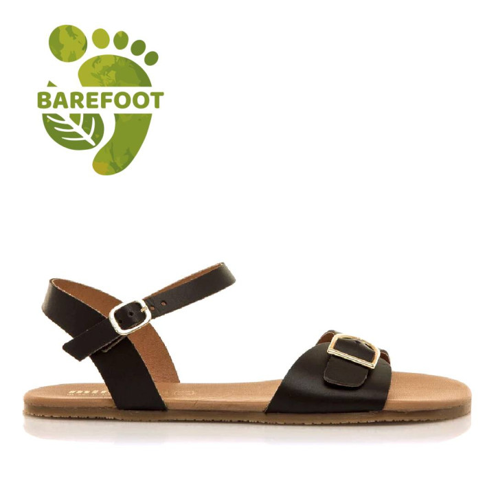 Sandalias planas Mustang free cleo moka con hebilla metálica barefoot - Querol online