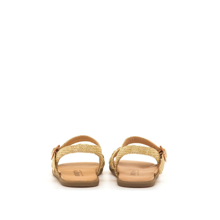 sandalias Mustang free oro con tiras frontales trenzadas barefoot - Querol online