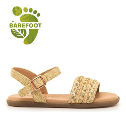 sandalias Mustang free oro con tiras frontales trenzadas barefoot - Querol online