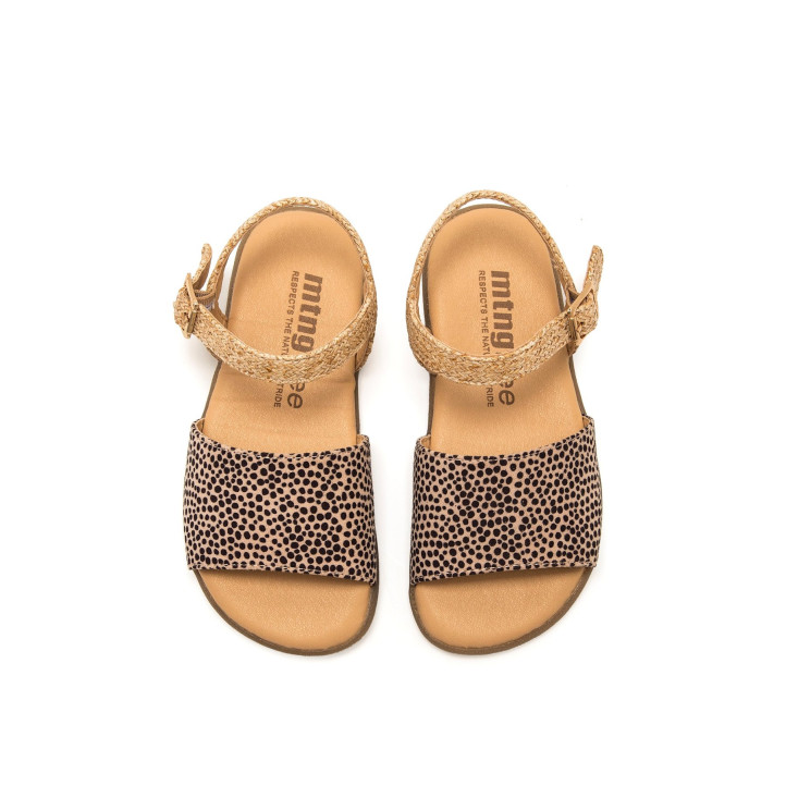 sandalias Mustang free beige con estampado de topos barefoot - Querol online