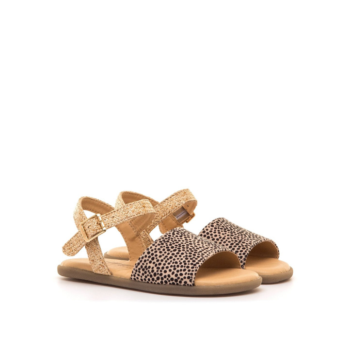 sandalias Mustang free beige con estampado de topos barefoot - Querol online