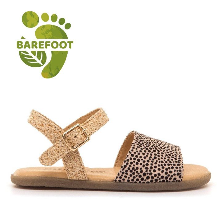 sandalias Mustang free beige con estampado de topos barefoot - Querol online