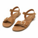 Sandalias planas Mustang free cleo cuero con hebilla metálica barefoot - Querol online