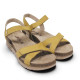 Sandalias cuña Walk & Fly amarillas con tiras cruzadas con velcro - Querol online