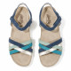 Sandalias cuña Walk & Fly adriatico en tonos azules con velcro - Querol online