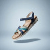 Sandalias cuña Walk & Fly adriatico en tonos azules con velcro