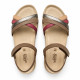 Sandalias cuña Walk & Fly adriatico en tonos rojos con velcro - Querol online