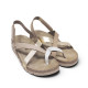 Sandalias planas Walk & Fly jerba beige con detalles platino - Querol online