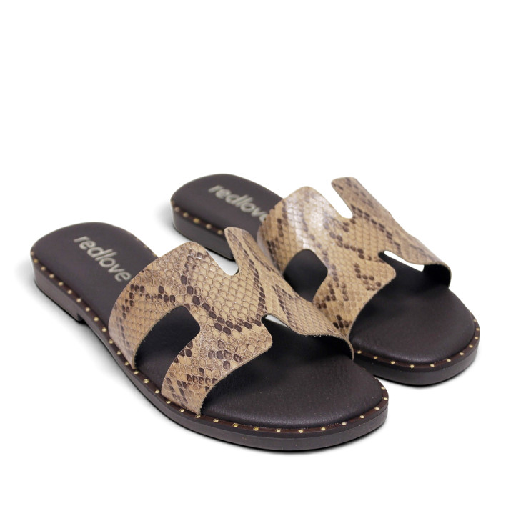 Sandàlies planes Redlove misaki animal print de tall geomètric - Querol online