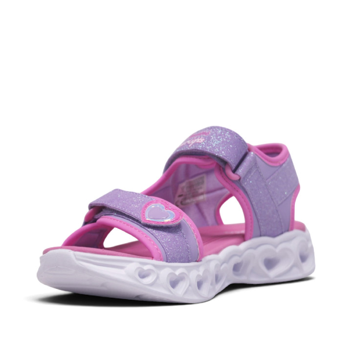 sandalias Skechers heart lights rosas y lilas con luces - Querol online