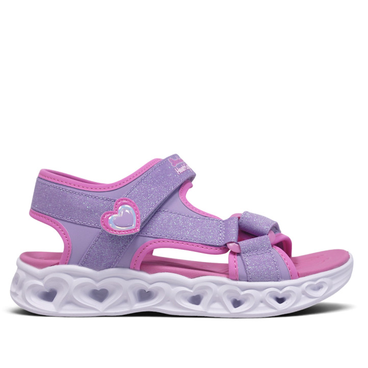 sandalias Skechers heart lights rosas y lilas con luces - Querol online
