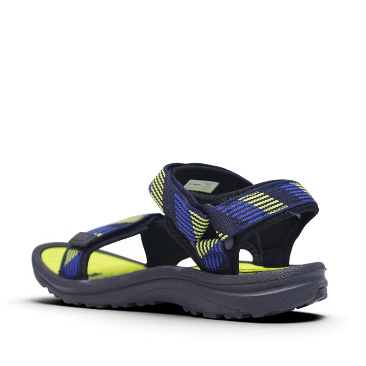 sandalias Jhayber sierra azules con detalles verde neón y doble cierre con velcro - Querol online