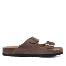 Sandalias Owel split moka con doble hebilla tipo bio - Querol online