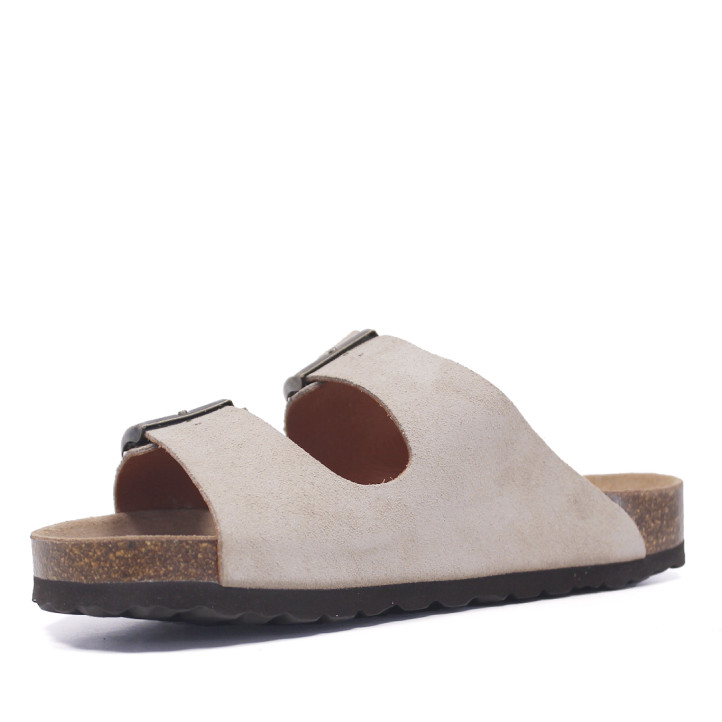 Sandàlies Owel split beix amb doble sivella tipus bio - Querol online
