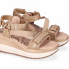Sandalias cuña Chika 10 roco 09 doradas con suela dentada