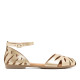SANDALIA PLANA PIEL ALICE ORO PORRONET - Querol online