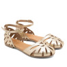 SANDALIA PLANA PIEL ALICE ORO PORRONET